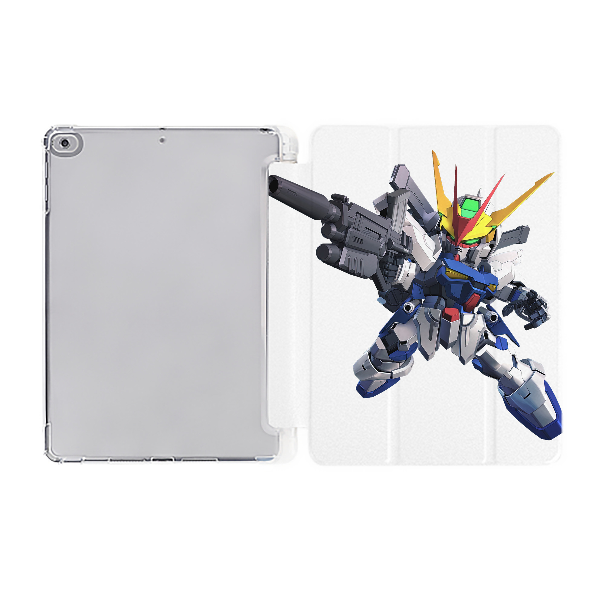 （画像用） 機動戦士ガンダム Mobile Suit Gundam IPad ケース ペン収納付き 三つ折りスタンド PUレザー×シリコン 対応機種9.5/10.5/10.9インチ